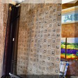 R89. Wool and silk Tibetan rug with geometric pattern. Handcrafted in Nepal. 5'11” x 8'8”